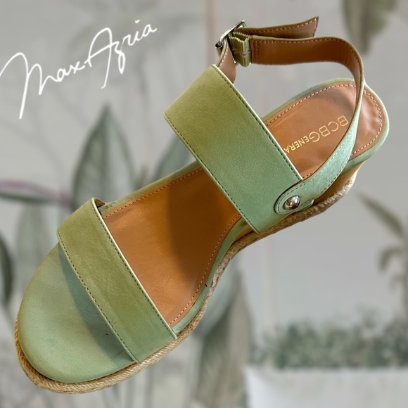 BCBG Allia Wedge Sandals in Reseda Green - Picture 6 of 9